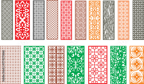 Decorative Laser Cut Panels Seamless Pattern Set – Ornamental Geometric and Floral Designs