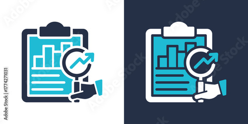 Research Icon. Flat Style Vector Illustration 