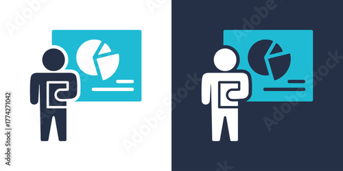 Presentation Icon. Flat Style Vector Illustration 