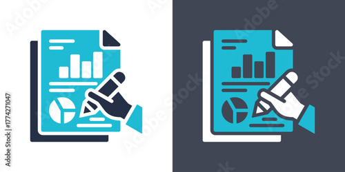 Data Icon. Flat Style Vector Illustration 