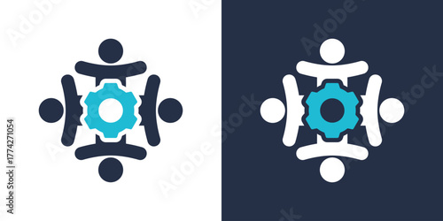 Team Icon. Flat Style Vector Illustration 