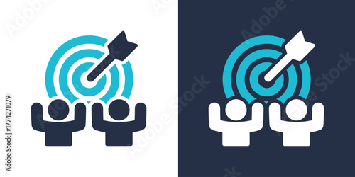 Goal Icon. Flat Style Vector Illustration 