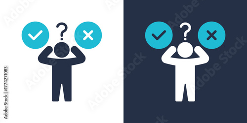 Decision Making Icon. Flat Style Vector Illustration 