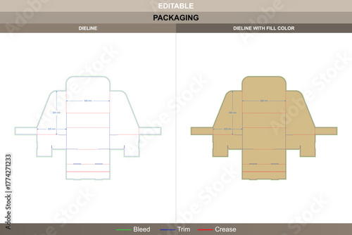 Display box packaging dieline crafted with balanced vector planning ensuring printing performance and structural packaging shape accurate die line cuts hold counter stage firmly
