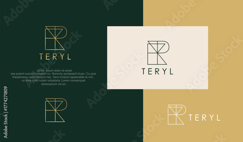 Luxury monogram minimalist name logo design, minimalist letter logo