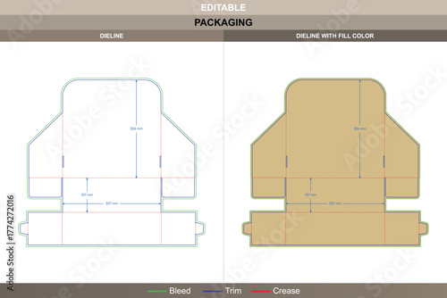 POS display box dieline produced by detailed vector drawing boosting printing alignment and packaging strength die line layout supports lock insert setup for clean product view