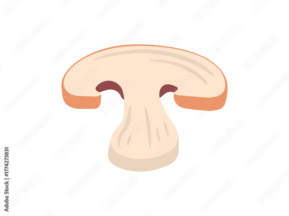 Fototapeta premium Sliced Mushroom Illustration 