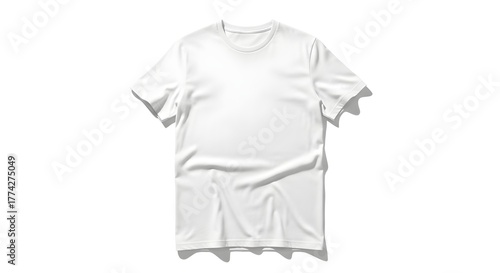 Wallpaper Mural Plain white crewneck t-shirt with short sleeves, subtle folds, centered on pale background, clean.!! Torontodigital.ca