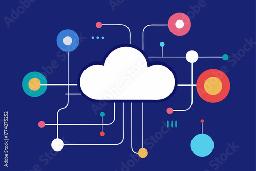 Futuristic Cloud Connection Network Background