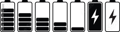 Modern battery icon with power symbol and energy flow