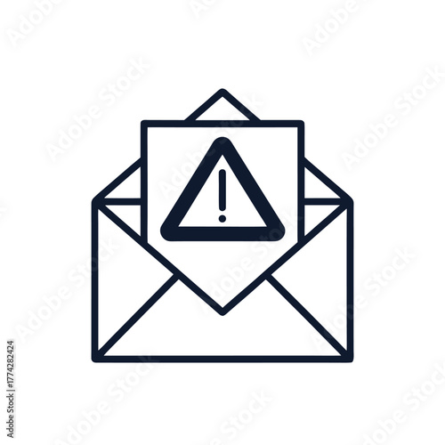 an icon representing a spam or junk email. 