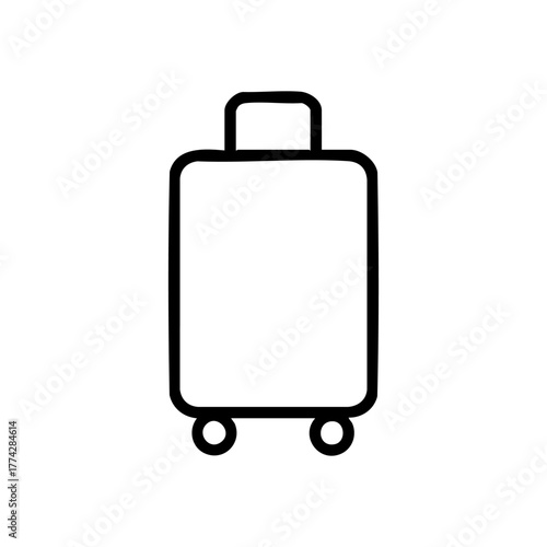Minimalist icon of an open suitcase with clothes inside, symbolizing packing and preparation.