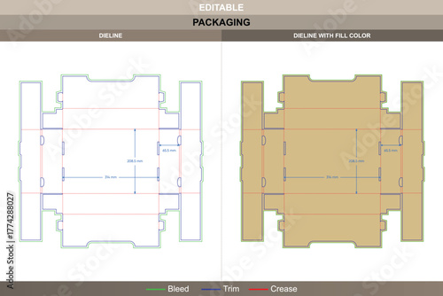 Custom display box dieline produced by clear vector outline supporting printing exactness and packaging uniformity snap lock die line format secures product setup effectively