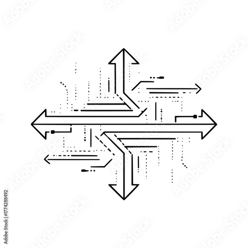 Abstract directional arrows design vector illustration concept for navigation and guidance direction symbol graphic art