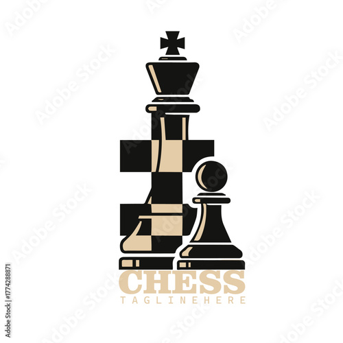 Chess logo vector icon illustration template design