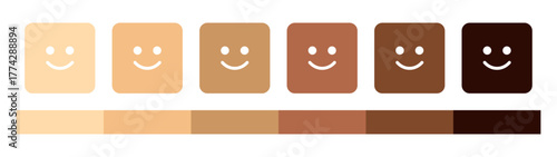 Inclusive Square Emoji Faces Vector Set in Diverse Human Skin Tones