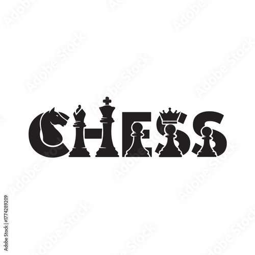 Chess logo vector icon illustration template design