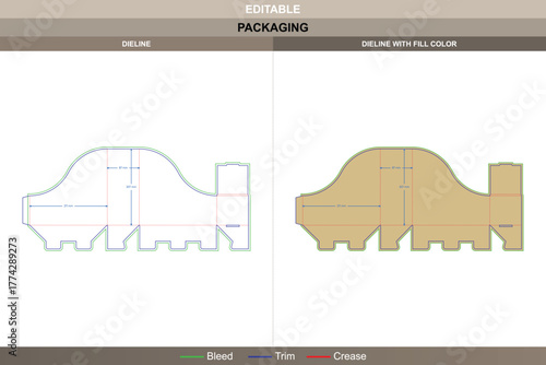Display box dieline organized through refined vector flow maintaining printing clarity and packaging control bookshelf candy die line concept builds neat product alignment