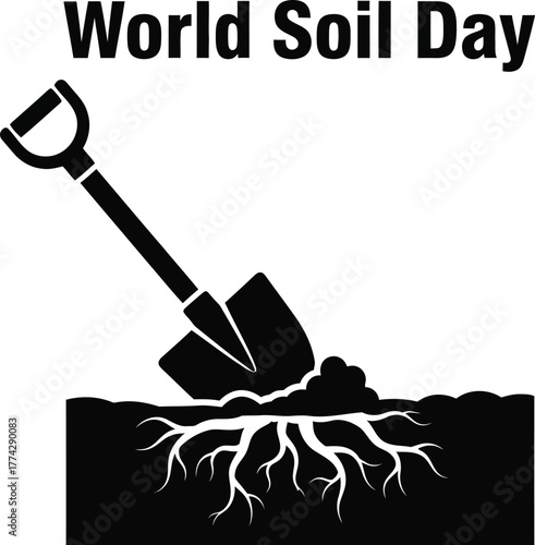 World soil day illustration with shovel and plant roots world soil day raises awareness of soil importance