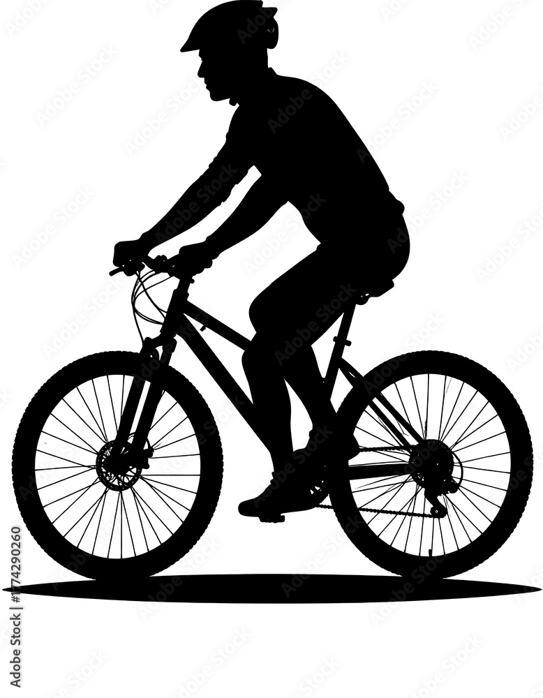 Obraz premium Silhouette of a person riding a mountain bicycle