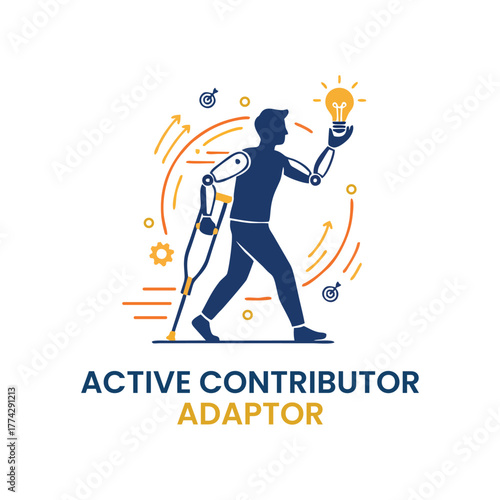 Active Contributor Support Business Concept Icon
