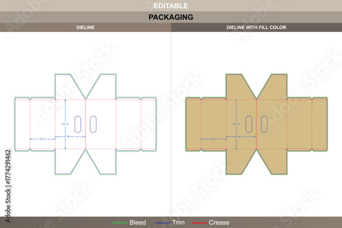 Display box with handle dieline shaped through vector balance enhancing printing precision and packaging durability handle die line outline provides steady toy display holding
