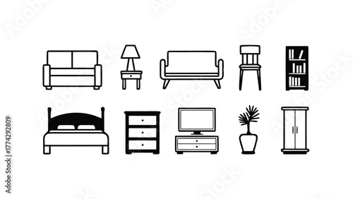 Ten Furniture And Home Decor Icons sofa lamp