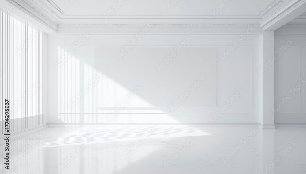 Fototapeta premium Blank canvas on wall in gallery