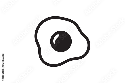 Outline egg icon for restaurant, breakfast, and culinary design use