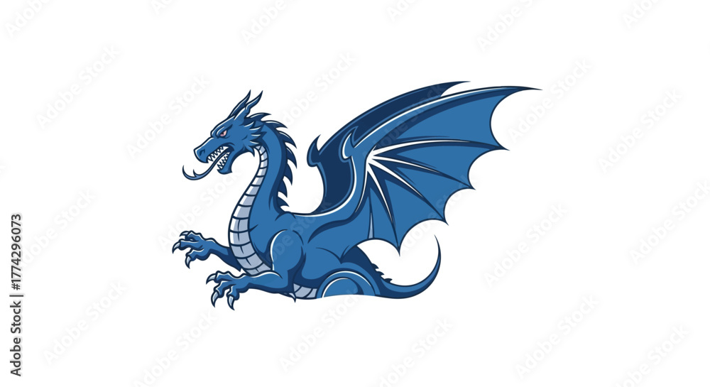 Fototapeta premium blue dragon tattoo