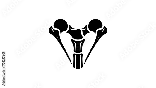 osteoporosis minimal black and white logo vector icon, orthopedic svg, pelvis svg, orthopedic vector, orthopedic logo black and white, hip bone svg, orthopedic icon free, femur bone icon, hip bone ico