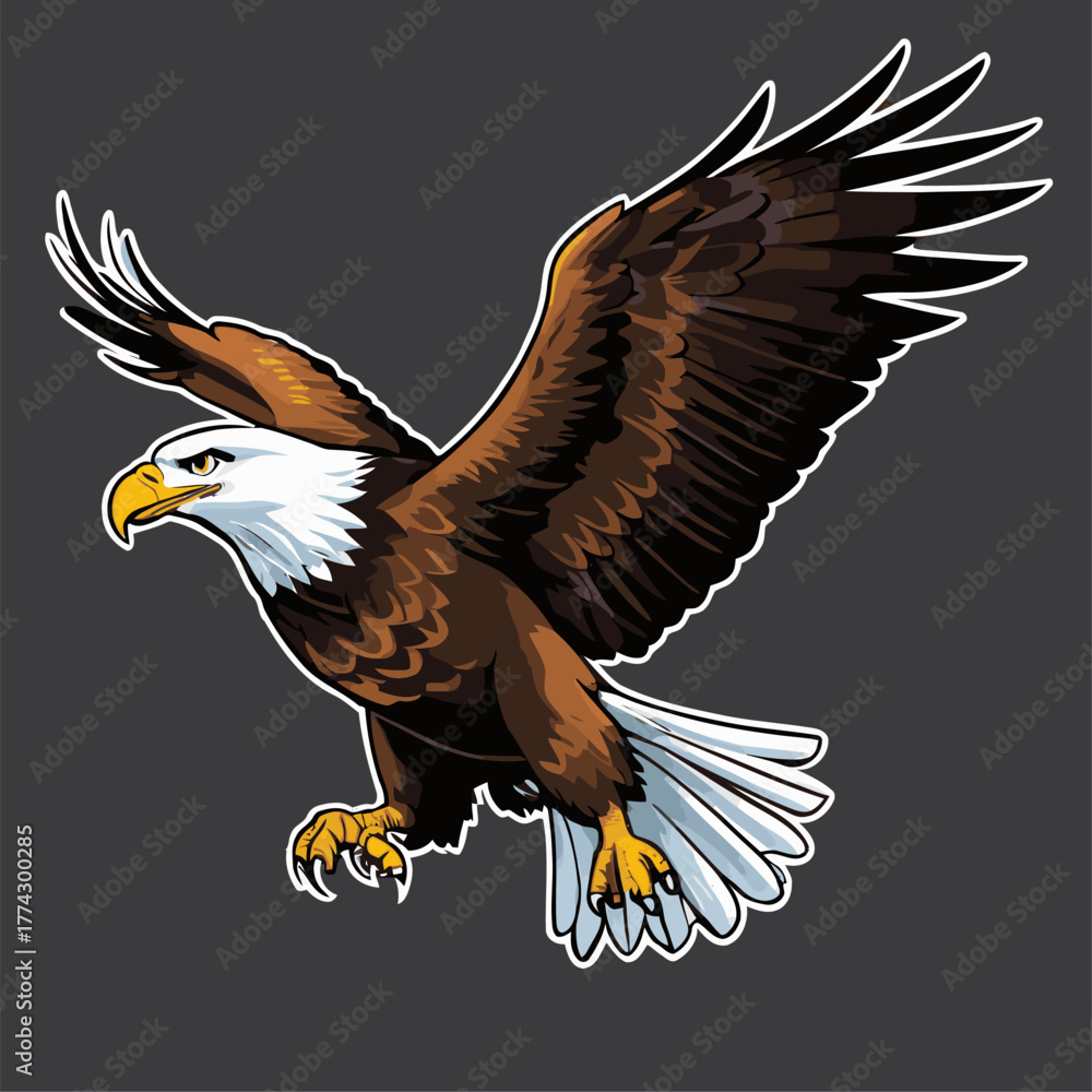 Obraz premium cute vector image of a majestic eagle