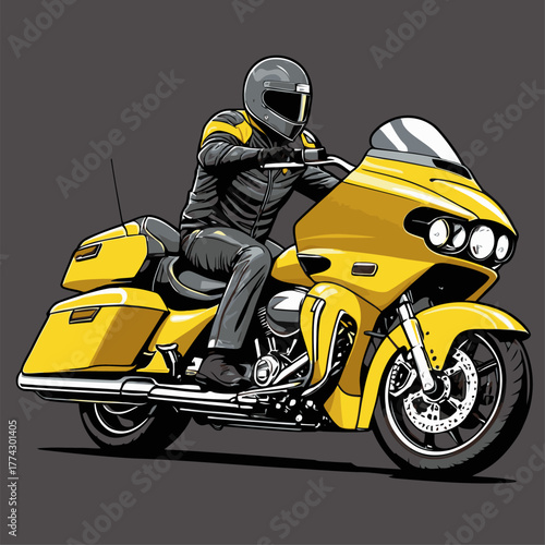 cute vector image of a dashing American cruiser motorbike