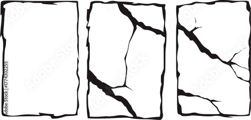 Fractured black frames white broken