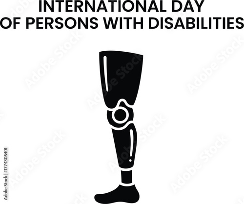 International Day of Persons with Disabilities logo with prosthetic leg icon