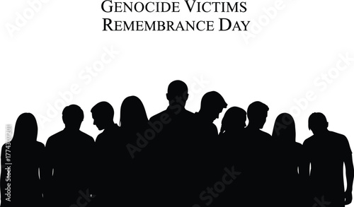 Silhouettes of group of people for Genocide Victims Remembrance Day
