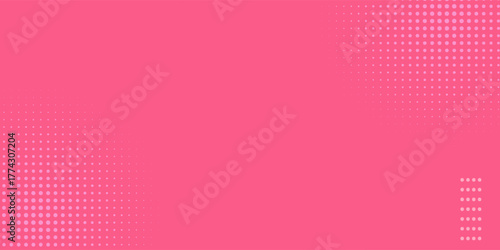 Vector pink pop art background in retro comic style with halftone dots design. Background