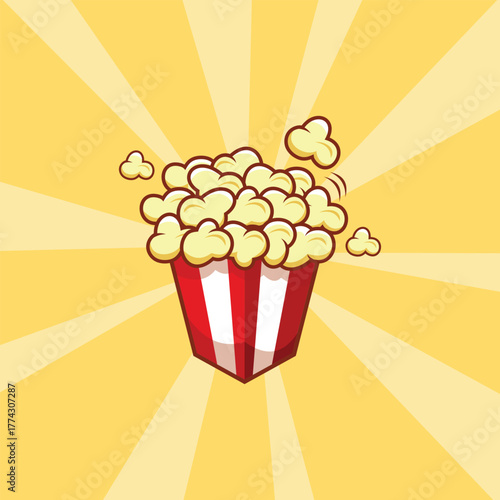 popcorn box cinema vector illustration