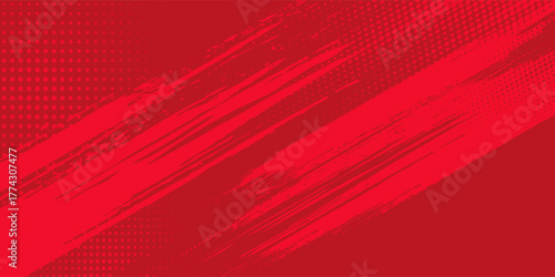 Red Background red and crimson pop art background with halftone dots in comic vector