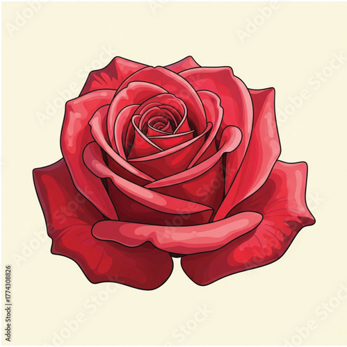 red rose on white background
