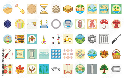 The Ultimate Premium Vector Illustration Mega Pack: Diverse Graphics for UI/UX, Print, Web & Global Design Themes (Holiday, Nature, Food, Travel & Utility)