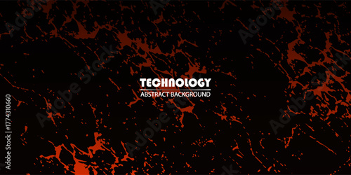 Abstract Red and Black Striped and cracked texture Background With Dynamic Brushstroke Pattern. futuristic technology concept