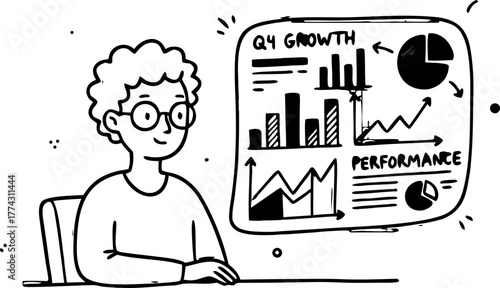 Business Analytics Teamwork Presentation Illustration