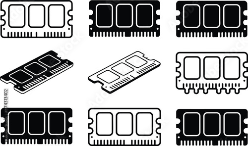 Collection of RAM Modules in Various Styles and Perspectives