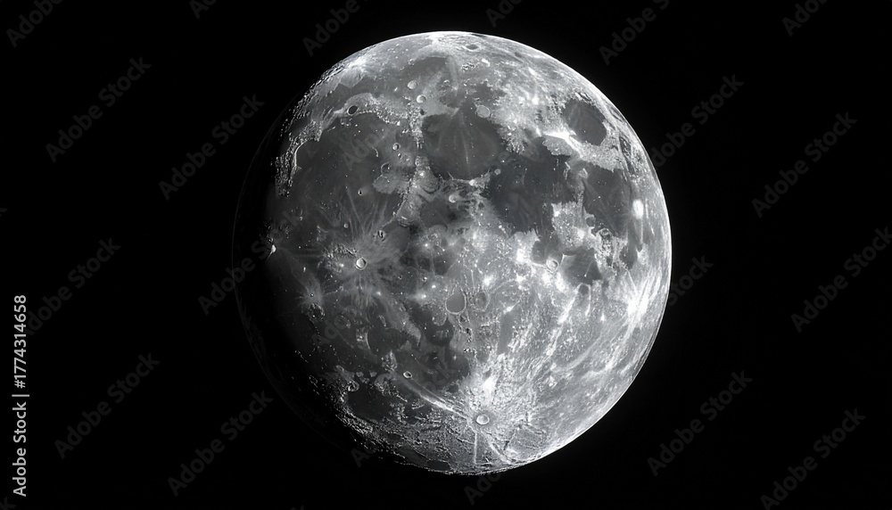 Obraz premium Detailed Surface of Earth's Moon