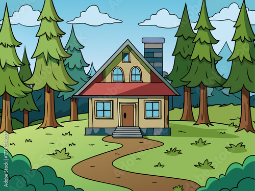 abandoned home in the forest