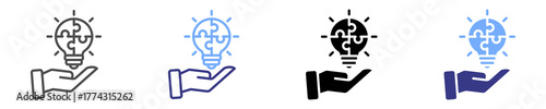problem solving icon set multiple style