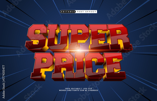 super price editable sale text effect for promotion and advertising