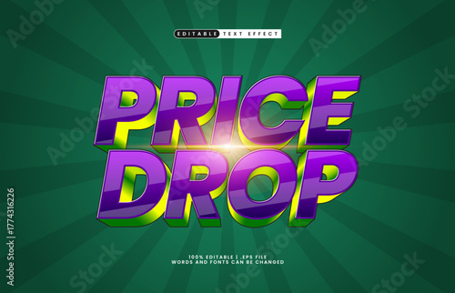 price drop editable sale text effect for promotion and advertising