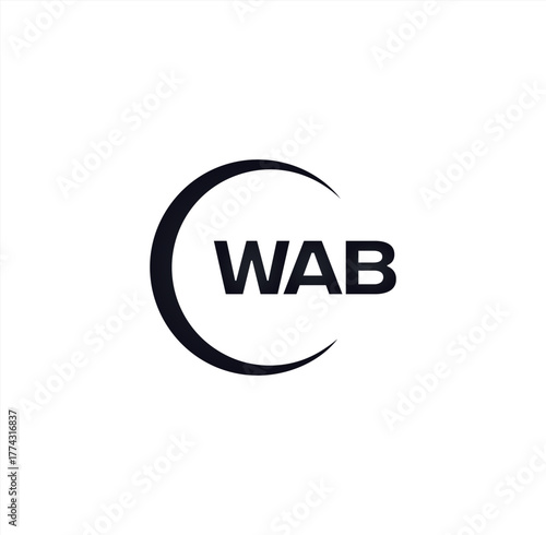 WAB set ,WAB logo. W A B design. White WAB letter. WAB, W A B letter logo design. Initial letter WAB letter logo set, linked circle uppercase monogram logo. W A B letter logo vector design.